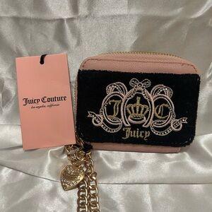 Juicy Couture Pink and Black Wallet with Gold Accents